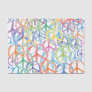 Papier Mousseline Couleurs multiples des symboles de paix