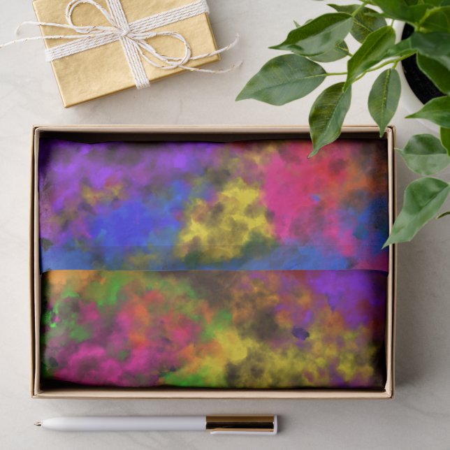 Papier Mousseline Couleurs Néon Acrylique Tache Éclaboussure Abstrai (Cadeau)