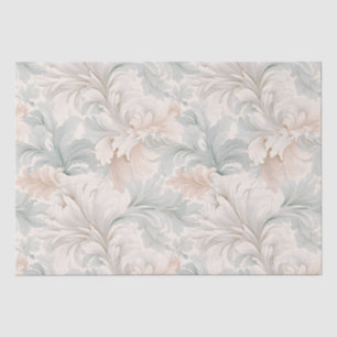 Papier Mousseline Couleurs pastel délicats motifs floraux ornementau