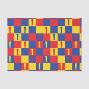 Papier Mousseline Couleurs primaires Enfants 1ère fête d'anniversair