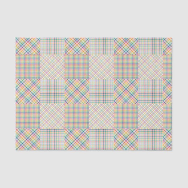 Papier Mousseline Couleurs vives Plaid Madras (Recto)