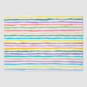 Papier Mousseline Couleurs vives rayures dessinées à la main motif