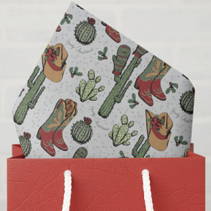 Papier Mousseline Country Cowboy Howdy Christmas Grey