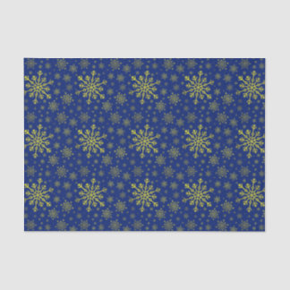 Papier Mousseline Coupe de neige Jaune sur Blue