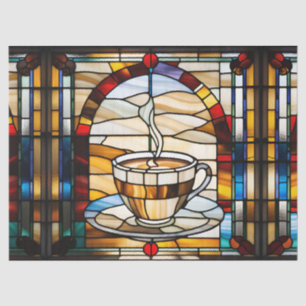 Papier Mousseline Coupe et soucoupe de café en verre teinté Faux pou