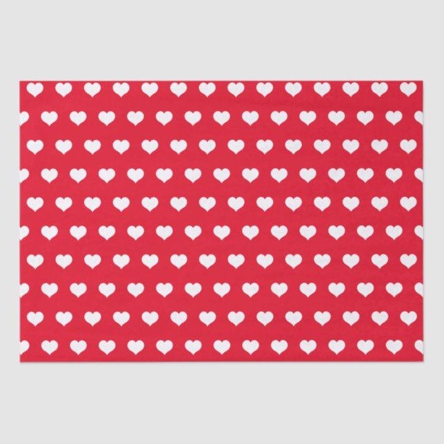 Papier Mousseline Coupe Rouge Blanc Coeur Valentines Jour Amour Moti (Recto)