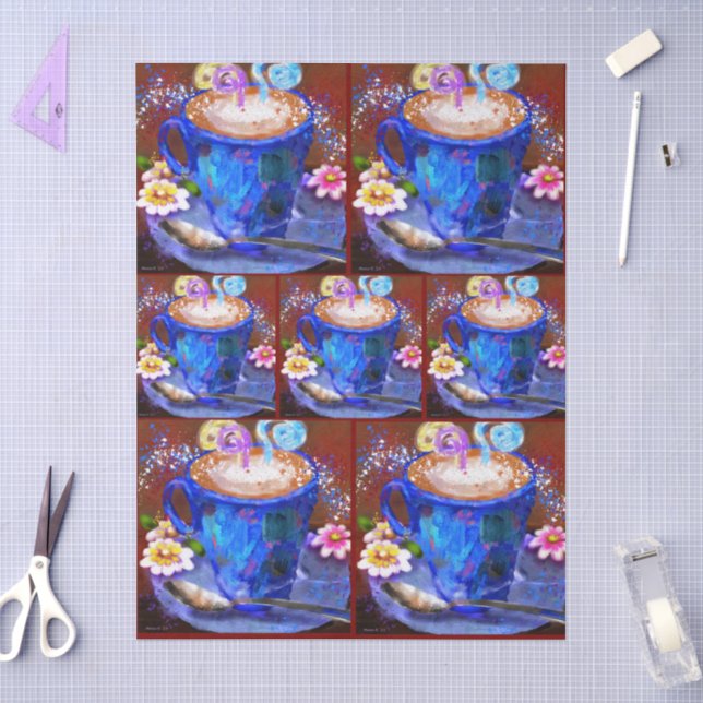 Papier Mousseline Coupe Whimsical de café Latte Espresso Découpage (Artisanat)