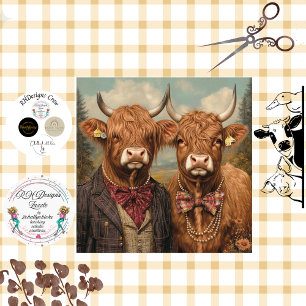 Papier Mousseline Couple de vache de Highland Whimsland
