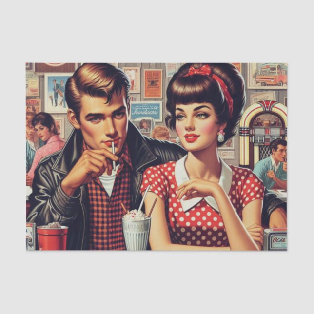 Papier Mousseline Couple des années 1950 (Recto)