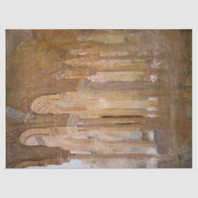 Papier Mousseline Cour des Lions, Alhambra (par Henri Regnault) (Recto)