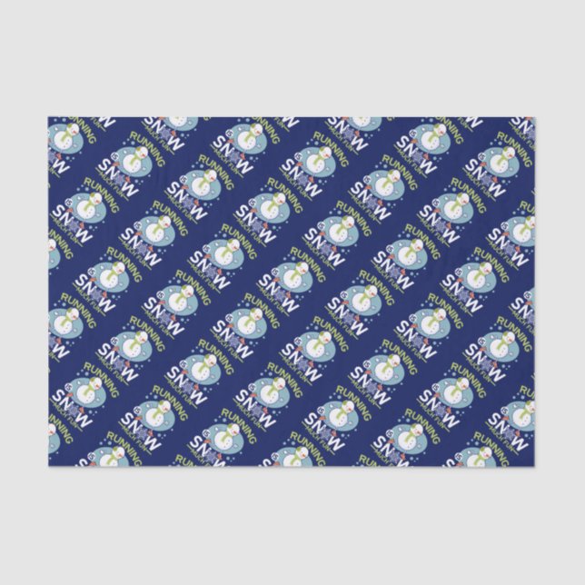 Papier Mousseline Coureur d'hiver - Courir est neige beaucoup amusan (Recto)