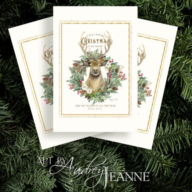 Papier Mousseline Couronne de cerfs Garder Noël Coeur Dickens Découp (Créateur téléchargé)