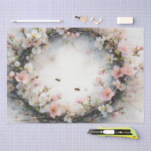 Couronne de fleurs de pommier aquarelle