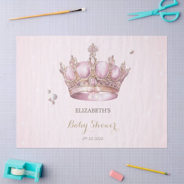 Papier Mousseline Couronne de Petite Princesse Perles Points Bébé Na (Artisanat)