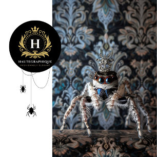 Papier Mousseline Couronne florale vintage noire royale araignée d'a