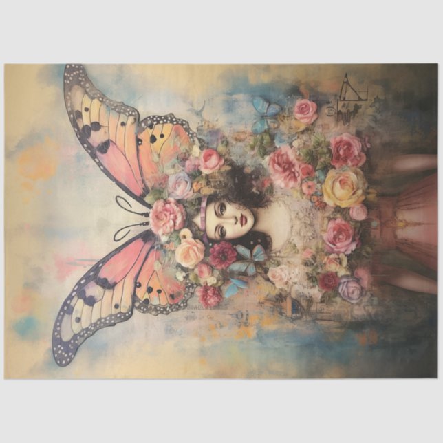 Papier Mousseline Couronne papillon (Recto)