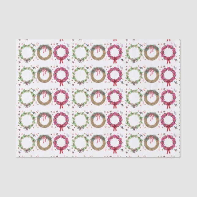 Papier Mousseline Couronnes de Noël Salutation de Noël (Recto)