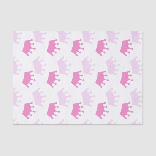 Papier Mousseline Couronnes royales roses Fairytale Princess Baby sh (Recto)