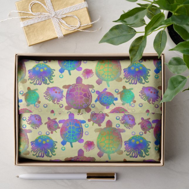 Papier Mousseline Course avec tortues pour le petit-déjeuner (Cadeau)