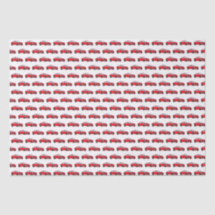 Papier Mousseline Course Voitures Course Retro Rouge Anniversaire En