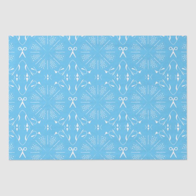Papier Mousseline Couture Bleue Bébé (Recto)