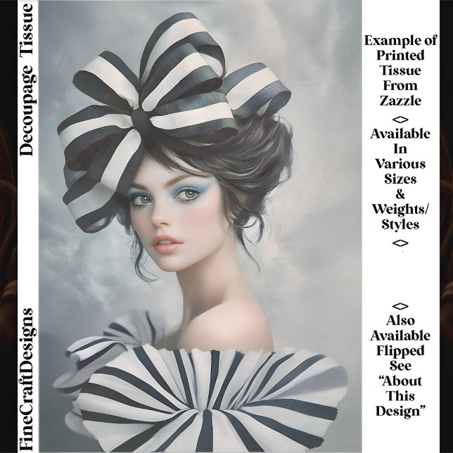 Papier Mousseline Couture Inspired Fashion Portrait EV1L Decoupage (Créateur téléchargé)