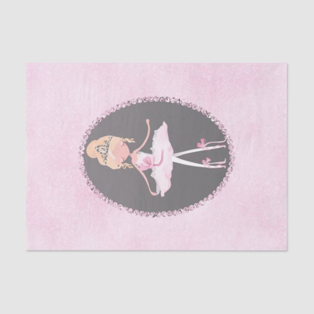 Papier Mousseline Couture rose et gris Ballerina Anniversaire (Recto)