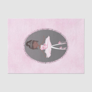 Papier Mousseline Couture rose et gris foncé Ballerina fête d'annive