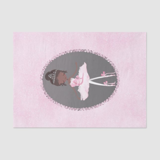 Papier Mousseline Couture rose et gris foncé Ballerina fête d'annive (Recto)
