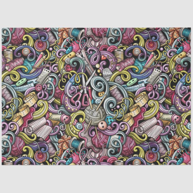 Papier Mousseline Couture - Tricot envelopper papier cadeau (Recto)