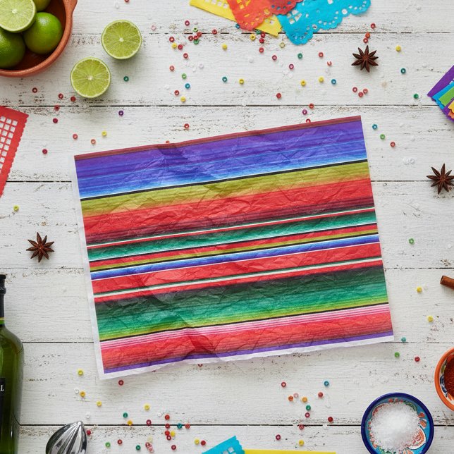 Papier Mousseline Couverture mexicaine traditionnelle rouge bleue de (Créateur téléchargé)