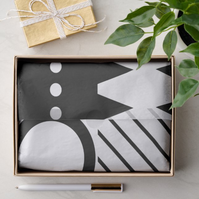 Papier Mousseline Couverture Rétro (noir et blanc) (Cadeau)
