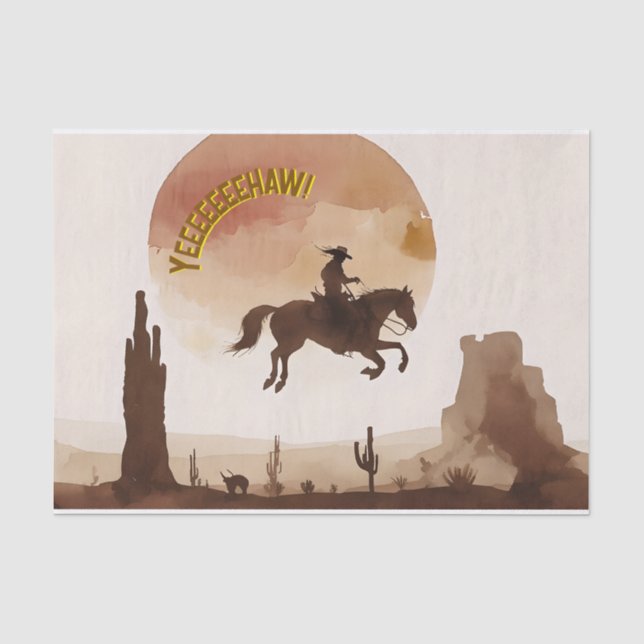 Papier Mousseline Cow-boy volant à l'aquarelle (Recto)