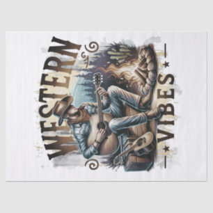 Papier Mousseline Cowboy Free Spirit Retro Western Decoupage