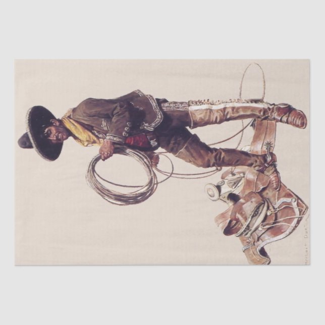 Papier Mousseline « Cowboy mexicain » par W Herbert Dunton  (Recto)