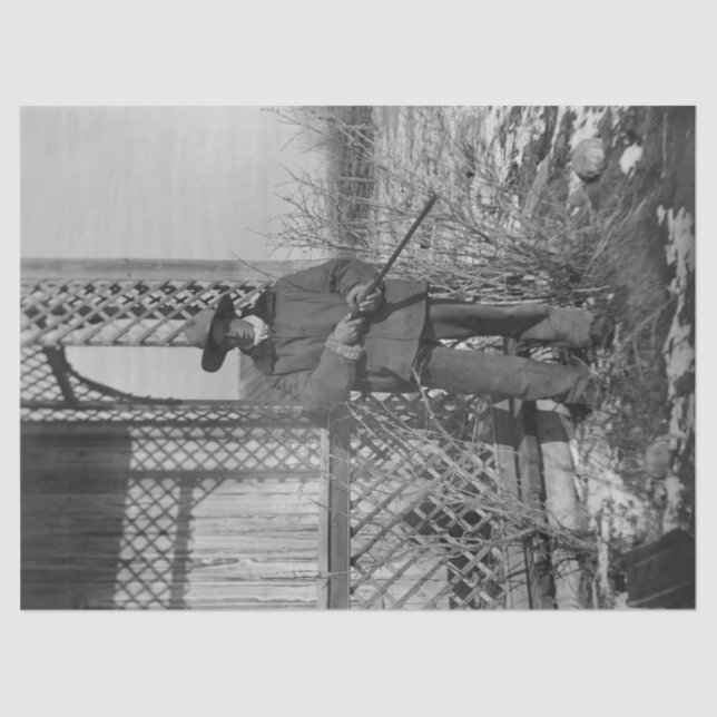 Papier Mousseline Cowboy Rancher ou le hors-la-loi canadien du Vieux (Recto)