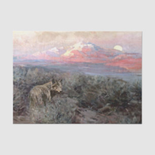 Papier Mousseline “Coyote Moonrise” de Frank Tenney Johnson
