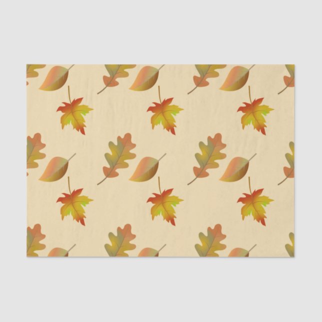 Papier Mousseline Cozy autumn maple leaves oak leaves (Recto)