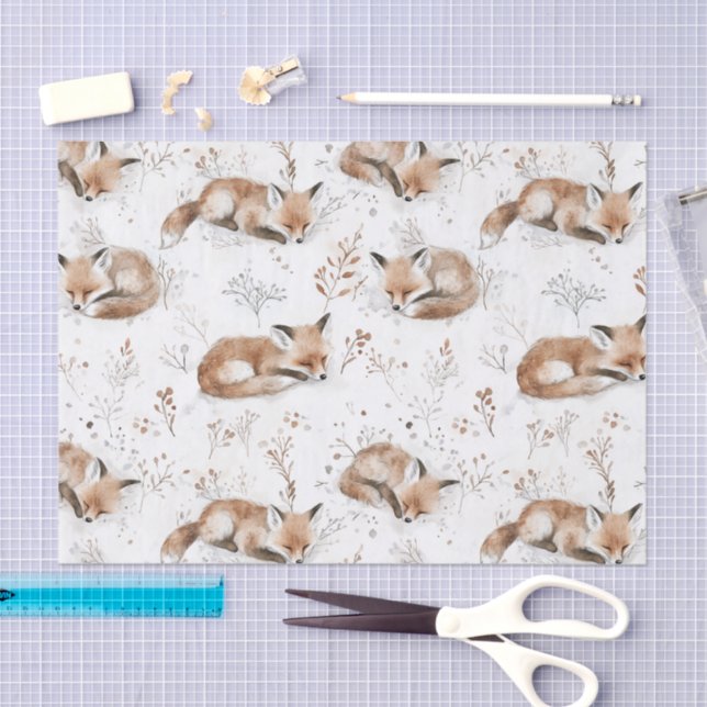 Papier Mousseline Cozy Foxes Christmas (Artisanat)