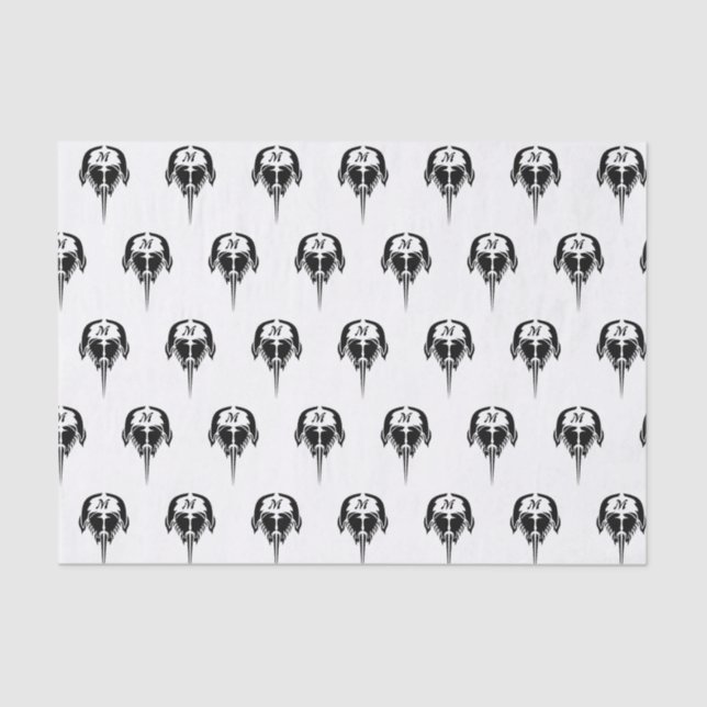 Papier Mousseline Crabe à fer à cheval dans le style tatouage tribal (Recto)