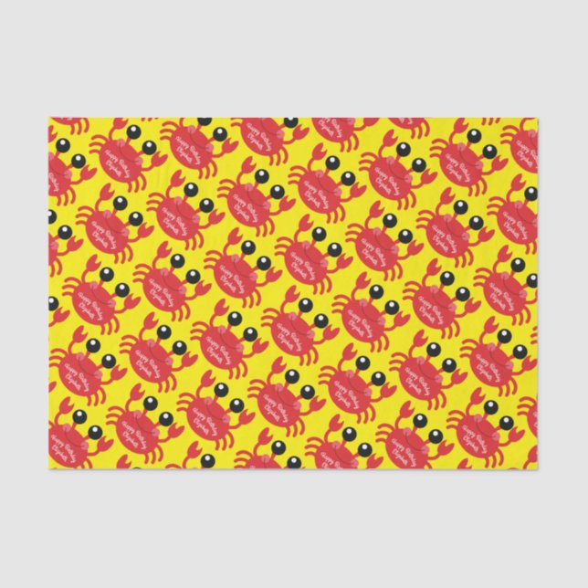 Papier Mousseline Crabe Anniversaire Soirée Cartoon Enfants (Recto)