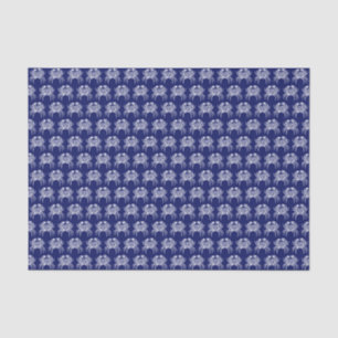 Papier Mousseline Crabe Blanc Vintage #1 Fond Bleu Dessin