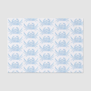 Papier Mousseline Crabe en bleu