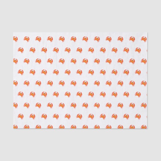 Papier Mousseline Crabe rouge chaud orange simple propre frais (Recto)