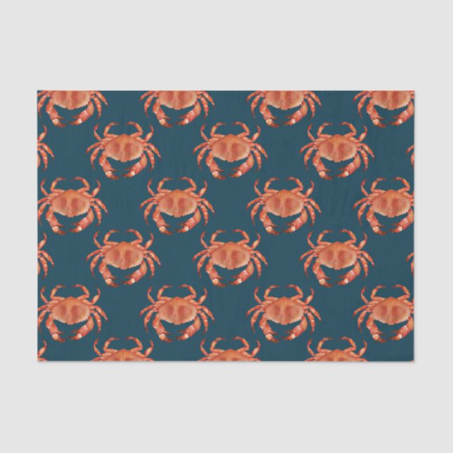 Papier Mousseline Crabes Motif balnéaire (Recto)