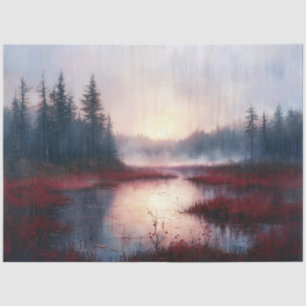 Papier Mousseline Cranberry Bog Sunrise Paysage Découpage