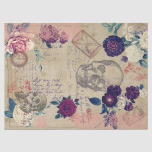 Papier Mousseline Crâne à vapeur et Roses