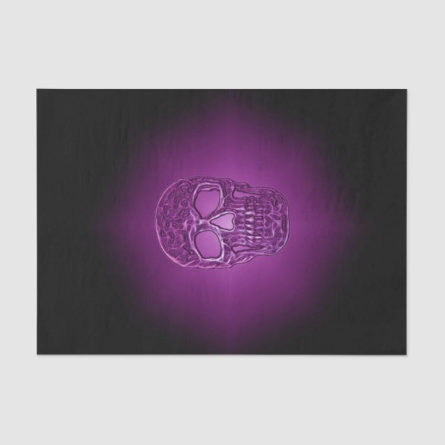 Papier Mousseline Crâne brillant Gothique violet Cool noir effrayant (Recto)
