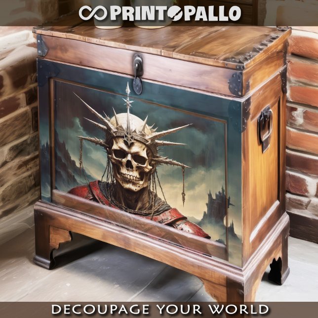 Papier Mousseline Crâne couronné en armure - (Créateur téléchargé)