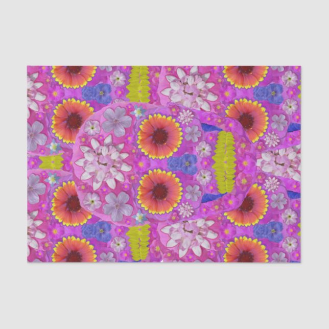 Papier Mousseline Crâne de fleurs 2 (Recto)